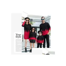 Семейные подходящие наряды Новое прибытие Черный красный свитер комфортабельный капля Дети дети для беременной одежды DH1YG