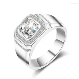 Cluster Anelli Real Sterling 925 Gioielli Uomo Anello Gentiluomo Sposo Matrimonio Amore Promessa Festa di fidanzamento Bague Anello Oro Uomo