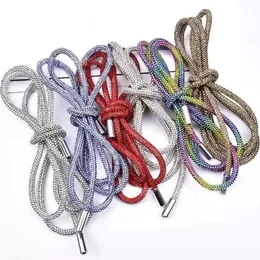 Girl Bling Fashion Round Shoelace Party DIY Strings Luxury Rhinestone Shoelaces Rainbow Diamond Shoe Laces Sneakers Laces RRA