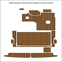 1999 BayLiner 2855 Swim Platform Cockpit Boat Eva Foam Teak Deck Golv Pad Mat Självstöd Ahesiv Seadek GatorStep Style Flooring
