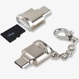 USB Tip Kart Okuyucu USB3.1 Tip-C OTG Adaptör Desteği Mikro SD TF Bellek Kartı Okuyucu Samsung Galaxy için Zincir