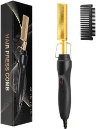 Ardores de cabello 2 In1 Circonador de cabello calefactor eléctrico Calefacción rápida Viajes portátiles Anti-scald Beard Lisisina Press Peine 230321