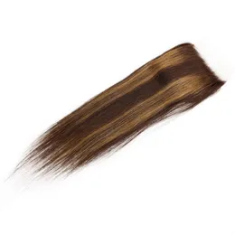 Brazilian Human Hair Piano Color 4/27 4x4 Lace Closure Middle Three Free Part Straight Hair Closures for Women