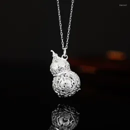 Kedjor XL378 ZFSILVER S925 Sterling Silver Fashion Trendy Filament doftande 3-D Gourdhalsband för kvinnor bröllop smycken