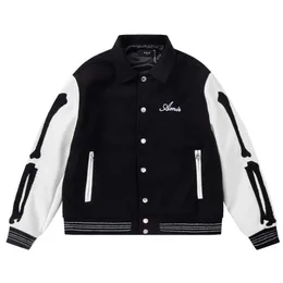 남자 재킷 패션 브랜드 편지 자수 자수 재킷 남자 스트리트웨어 따뜻한 양모 블렌드 남자 야구 재킷 사교 클럽 의상 윈드 브레이커 230321
