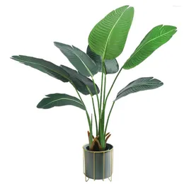 Decorative Flowers 47inch Large Artificial Potted Tree 120cm Fake Banana With Soild Stand Tropical Palm Plant For Home Office Indoor Outdoor