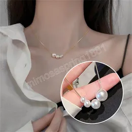 Simple Mini Imitation Pearl Choker Necklace Women Girls Summer 4pcs Pearl Necklace