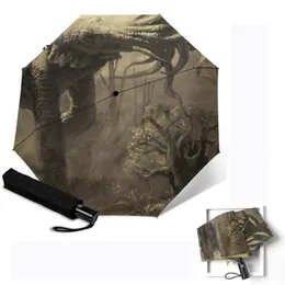Paraplyer vindtät resa dubbel automatisk vikbar paraply kompakt skydd tre sol regn redskap
