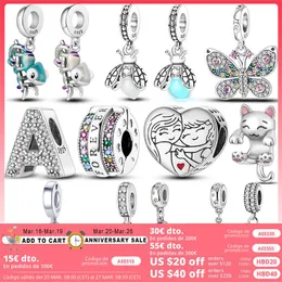 925 Siver Koraliki Charki dla Pandora Charm Bracelets Designer For Women Chameleon Airplane Butterfly Clover Dangle