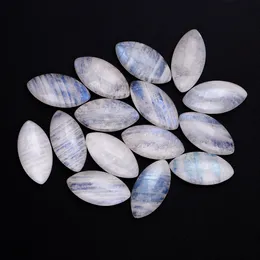 Löst diamanter Horse Eye Cut Natural Moonstone 5x10mm Stones With Blue Light Wholesale Decoration Gemstone Jewelry Gift 10 PCSSET 230320