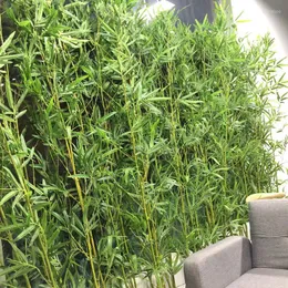 装飾的な花10pcs 1m 120cmシミュレートされた竹の偽の緑の植物人工景色屋内スクリーンパーティション装飾