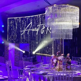 100cm decoration Wedding gold Centerpieces Table tall gold stand hanging with crystal chandeliers flower stand table centerpiece imake085