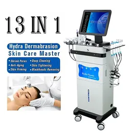 Machine professionnelle de microdermabrasion du visage Hydro Skin 13 en 1, appareil de dermabrasion à haute fréquence par ultrasons BIO oxygène et jet d'eau pour spa