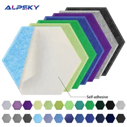 Wall Stickers 12Pcs Hexagon Selfadhesive Soundproofing Panels Sound Proof Acoustic Panel Study Meeting Room Nursery Decor Home Deco 230321