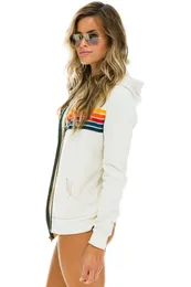 남성 스웨트 셔츠 까마귀 무지개 스트라이프 긴 소매 스웨트 셔츠 지퍼 코트 스프링 가을 캐주얼 패션 자켓