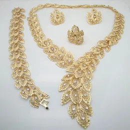 Zestawy biżuterii ślubnej Królestwo MA Fashion Dubaj Nigerian Gold Color Biżuteria