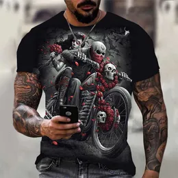 Men's T-Shirts Men and women caual thirt Spring Summer Breathable Vintage Skull 3D Print T-Shirt O-Neck Hip Hop Top Horror Caual T Shirt Harajuku Wide Clothing