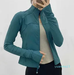 Yoga Outfits Long Sleeve Cropped Sports Jacket LU-38 Women Zip Fitness Winter Warm Gym Top Activewear Running Coats Workout Clothes Woman 06