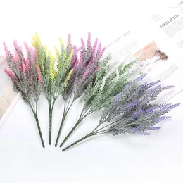 Fiori decorativi 5 Forchette Piante artificiali Lavanda Felci in plastica Erba Accessori per bouquet Decorazioni per la casa per matrimoni Decorazioni per la tavola