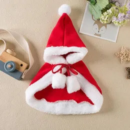 Costumi per gatti Costume da Babbo Natale Cosplay Divertente Trasformato Gatto/Cane Animale domestico Mantello rosso per le vacanze Forniture per abbigliamento Accessori Cani