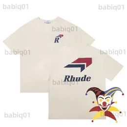 남자 티셔츠 살구 살구 rhude r tee 남자 여자 여름 스타일 티셔츠 Tops t230321