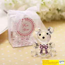 Mini Crystal Bear In Gift Boxes Charf -chá de bebê menina menina Baptismo Partem