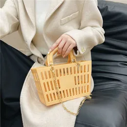 designer bags Supermarket Shopping Basket Jelly Bag Large Capacity Portable Basket Storage Basket Tote Hollow Bag Beach Bag 230318