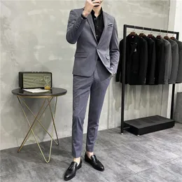 Mäns kostymer 2023 Business Casual Suit Men's Korean version av Groom's Wedding Professional i Storbritannien Slim Solid Color Small