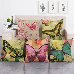 Pillow One Side Print Cover Big Butterfly Throw Case For Home Sofa Seat Vintage Decoration 45X45cm Custom Made