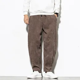 سروال الرجال xxxxxl 2023 خريف الشتاء corduroy sweatpants الرجال فضفاضة الركض أزياء الشارع