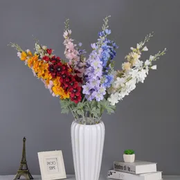Fiori artificiali Delphinium Finto fiore di seta viola Tavolo Cucina Giardino di casa Decorazione di nozze per feste