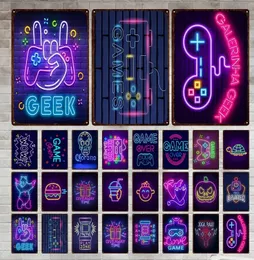 Neon-Spielschild, Metallschild, Vintage-Blechschild, Metall, Vintage-Bar, Vintage-Wanddekoration, Bar, Club, Loch, Metallplakat, 30 x 20 cm, W03