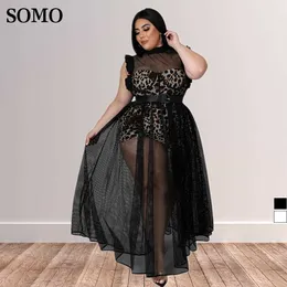 Plus -Size -Kleider mit Schärptern Sommer Rüschenhülsen Frauen Kleidungskleid Maxi sexy aufsehen durch das Großhandel Dropshipping 230307