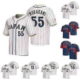 Team Japan Baseball Jersey 16 Shohei Ohtani 2023 World Baseball Classic Tetsuto Yamada Roki Sasaki Munetaka Murakami Seiya Suzuki Keiji Takahashi Takumi Ohshiro