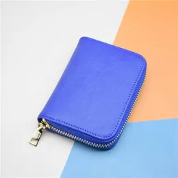 Plånböcker Ko läderbank/ID/Holder Case Black/Blue/Green/Red Visit Card Holder Wallet Women/Men Cardholder Bag 11 Bits G230308