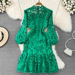 Vestidos casuais Midi Beachwear Girl Match A Line Zipper Puff Sleeve o Neck Rosa Casual Casual Casual Casual Mulheres Trendy Y2K Dress 230321