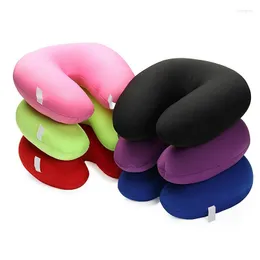 Pillow U Shaped Travel Pure Color Rest Microbead Cushion Neck For Car Flight Multicolor Bedding Set