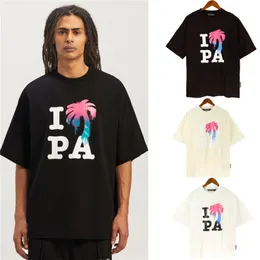 Erkek Tişörtleri t Gömlek Palms Palmangel City Designer Limited Inkjet Graffiti Harf Baskısı Erkek Kadın Yelkenli Kısa kollu Günlük