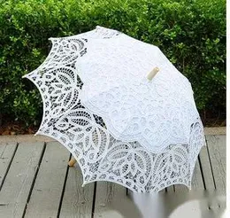 Parasols Białe ślubne ręcznie robane parasole koronkowe artyfull ogrodowe parasole ślubne dla ślubnych ślubnych ślubnych ślubnych średnicy 32 cali