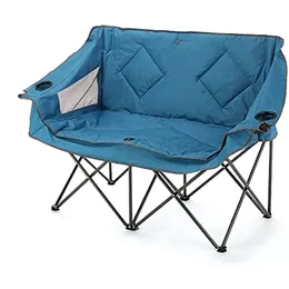 Draagbare vouwen Dubbel duo campingstoel Loveseat w/ 2 kopje wijnglazen houder zware draagtas met een gewatteerde stoelen van de armleuningen ondersteunt maximaal 500 pond VS-gebaseerde ondersteuning
