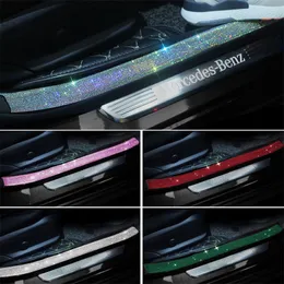 Car Diamond Auto Mirror Door Bumper 60cm Rhinestones Car Door Edge Protector Universal Car Door Sill Sticker Anti Scratch Protection Bling Auto Accessories