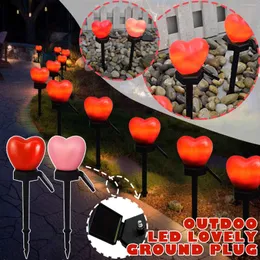 Güneş bahçe ışıkları 3d aşk kalp lambası su geçirmez led peyzaj aydınlatma Sevgililer Günü Bahisler Çim Yard için Dekorasyon Işığı