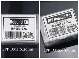 TPP DM1 0.2OHM TPP DM2 0.15OHMコイルヘッド修理DIYツールメッシュコイルワイヤーキットビルドツール付きコットンロッドポッドシステムコイルヘッドヘッドを使用するVapjoy Rebuildキット