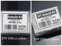 Kit de reconstrução VAPJOY para TPP DM1 0,2ohm TPP DM2 0,15ohm Substituição de reparo de cabeça de bobina Ferramenta DIY Bobina de malha Fio Kit Ferramenta de construção com cabeça de bobina de sistema de haste de algodão