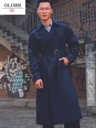 Wollmischungen für Herren OLOMM Herbst und Winter Mittellanger Trenchcoat Koreanische Version Mantel im britischen StilEinfach lässig DY1294A 230320