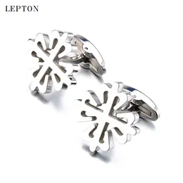 Cuff Links High Polishing Stainless Steel Cufflinks For Mens Wedding Groom Lepton Brand High quality Business Party Cufflinks 230320