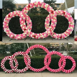 New 1.2m/ 1.5m/2m/2.4m wedding prop iron ring shelf artificial flower wall stand door wedding background decor iron arch iron stand