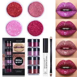 Lip Gloss DIY Glitter Shimmer Lipsticks Shiny Diamond Waterproof Long Lasting Lipgloss Kit With Primer LipTint