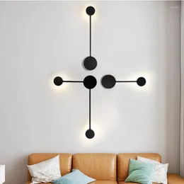 Wall Lamps Post Modern Light Indoor Lighting LED Sconce Lights Black Lamp Decor Living Loft Stair Beside