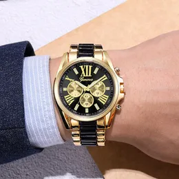 Zegarstka Mężczyźni 3-oke kwarc ze stali nierdzewnej zegarek 2023 Fashion Casual Gold Randwatch Męski Zegar Big Dial Religio Masculino